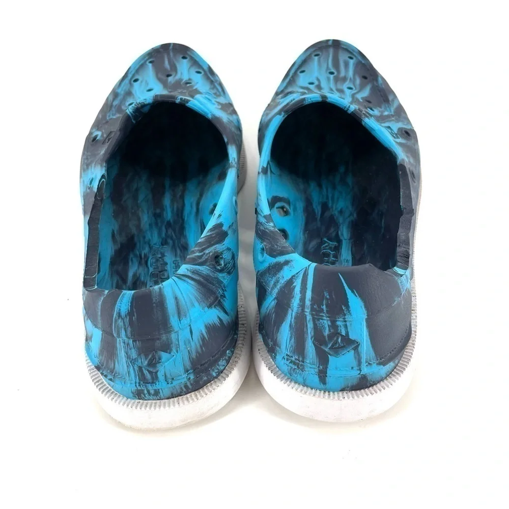 SPERRY Top Side Float Boat Rubber Shoe Marbled Blue Print